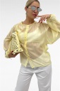 camicia con bottoni reali trasparente